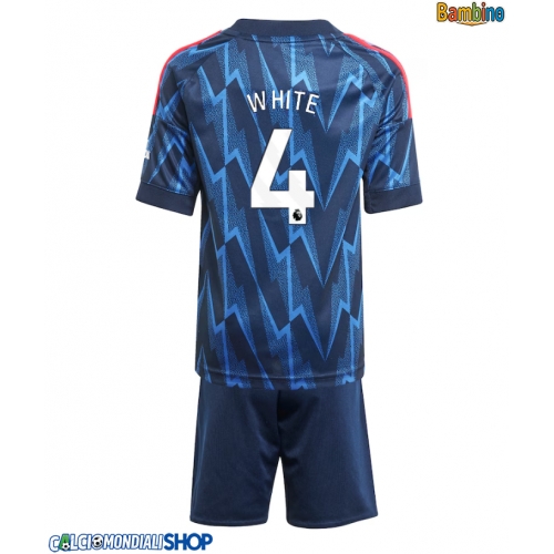 Maglie da calcio Arsenal Ben White #4 Seconda Maglia Bambino 2025-26 Manica Corta + Pantaloni corti)